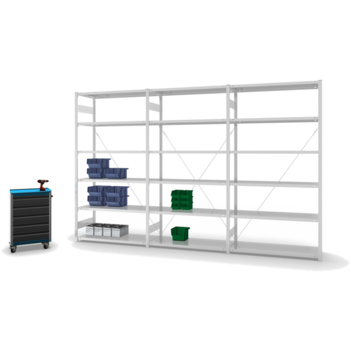 hofe System-Steckregal in Standard Bauart, Höhe x Breite x Tiefe 2500 x 1360 x 535 mm, 6 Böden