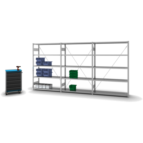 hofe System-Steckregal in mittelschwerer Bauart, Höhe x Breite x Tiefe 2000 x 1310 x 435 mm, 5 Böden
