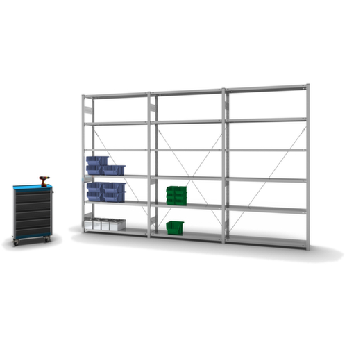 hofe System-Steckregal Anbaufeld, Höhe x Breite x Tiefe 2500 x 1310 x 335 mm, 6 Böden