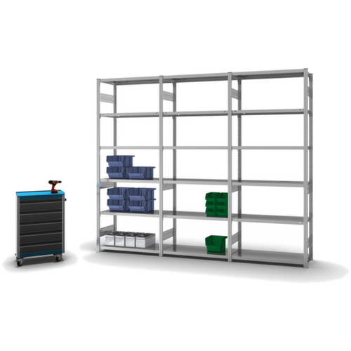 hofe Traversenregal in schwerer Bauart, Höhe x Breite x Tiefe 2500 x 1060 x 435 mm, 6 Böden