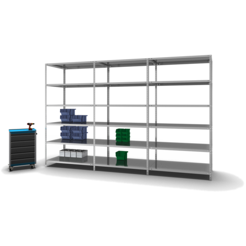 hofe Schraubregal Anbaufeld, 6 Böden, mit korrosionsschützender Zinkbeschichtung