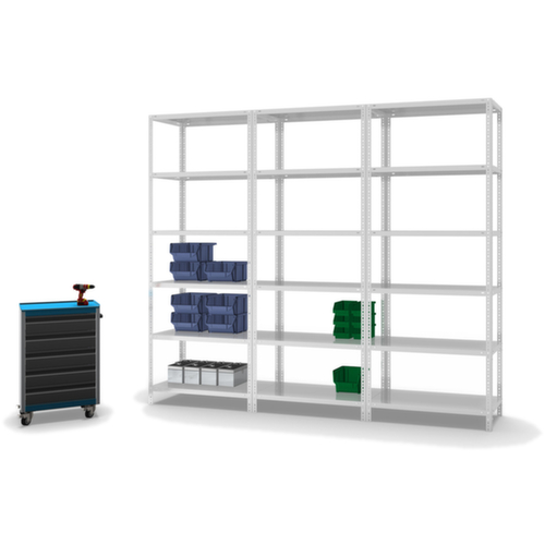 hofe Schraubregal, 6 Böden, RAL7035 Lichtgrau