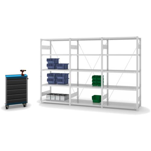 hofe System-Steckregal in Standard Bauart, Höhe x Breite x Tiefe 2000 x 1010 x 435 mm, 5 Böden