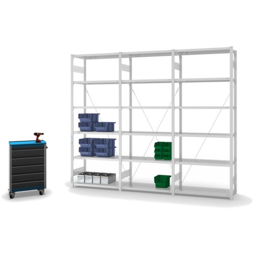 hofe System-Steckregal in Standard Bauart, Höhe x Breite x Tiefe 2000 x 1010 x 635 mm, 5 Böden