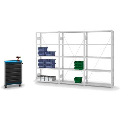 hofe System-Steckregal in mittelschwerer Bauart, Höhe x Breite x Tiefe 2000 x 1010 x 335 mm, 5 Böden