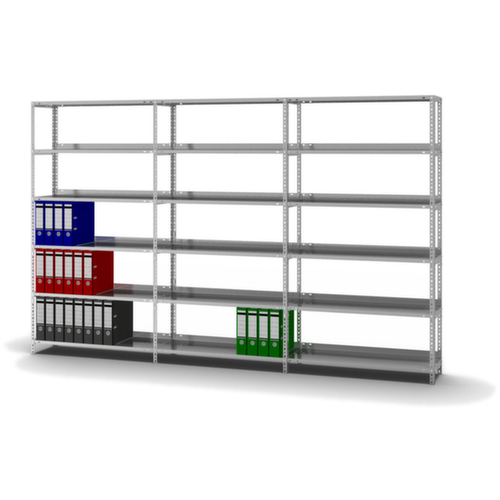 hofe Akten-Schraubregal Anbaufeld, 6 Böden, mit korrosionsschützender Zinkbeschichtung