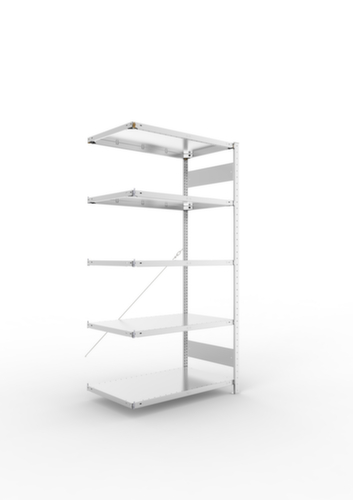 META System-Steckregal CLIP Anbaufeld, Höhe x Breite x Tiefe 2000 x 1006 x 636 mm, 5 Böden
