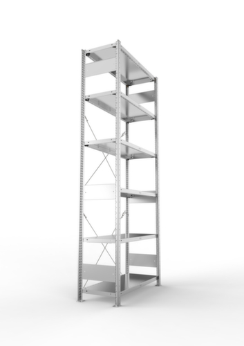 META System-Steckregal CLIP, Höhe x Breite x Tiefe 2500 x 1056 x 436 mm, 6 Böden