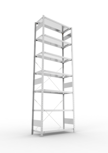 META System-Steckregal CLIP, Höhe x Breite x Tiefe 3000 x 1056 x 436 mm, 7 Böden