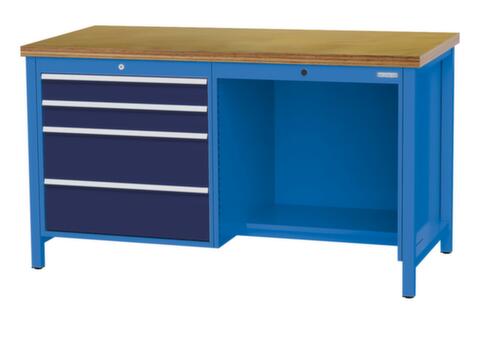Bedrunka + Hirth Werkbank, 4 Schubladen, 1/2 Ablageboden