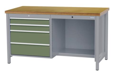 Bedrunka + Hirth Werkbank, 4 Schubladen, 1/2 Ablageboden
