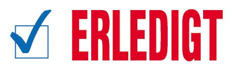 WEDO Textstempel TRODAT Office Printy 4.0, "ERLEDIGT" + Kästchen mit Haken