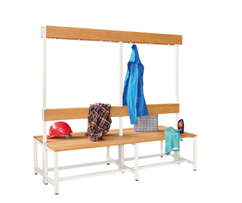 PAVOY Umkleidebank Basis mit Haken und Holzleisten