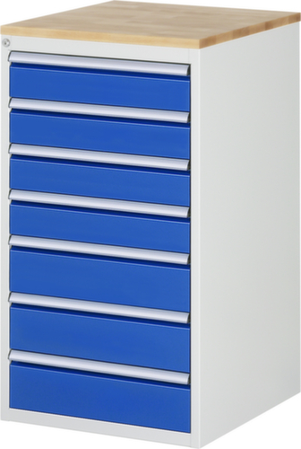 RAU Schubladenschrank Serie 7000, 7 Schublade(n), RAL7035 Lichtgrau/RAL5010 Enzianblau