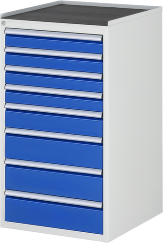 RAU Schubladenschrank Serie 7000, 8 Schublade(n), RAL7035 Lichtgrau/RAL5010 Enzianblau