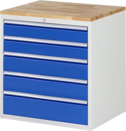 RAU Schubladenschrank Serie 7000, 5 Schublade(n), RAL7035 Lichtgrau/RAL5010 Enzianblau