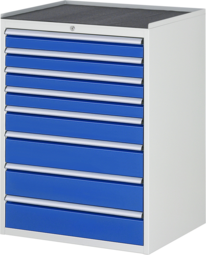 RAU Schubladenschrank Serie 7000, 8 Schublade(n), RAL7035 Lichtgrau/RAL5010 Enzianblau