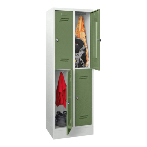 PAVOY Doppelstöckiger Garderobenschrank Basis mit 2x2 Abteilen, Abteilbreite 300 mm