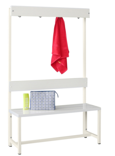 PAVOY Umkleidebank Basis mit Haken und Kunststoffleisten