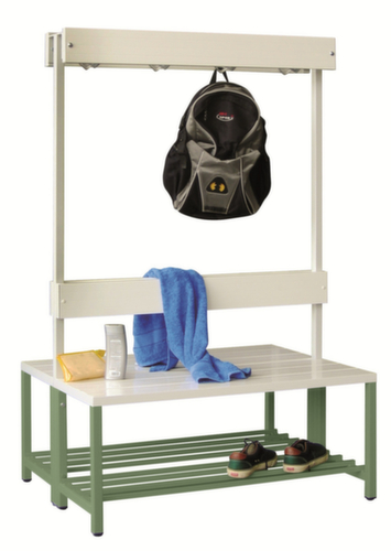 PAVOY Umkleidebank Basis mit Haken und Kunststoffleisten