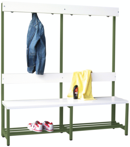PAVOY Umkleidebank Basis mit Haken und Kunststoffleisten