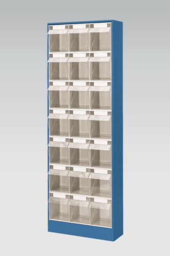Magazinschrank mit KlappkÀsten, 21 KÀsten, transparent