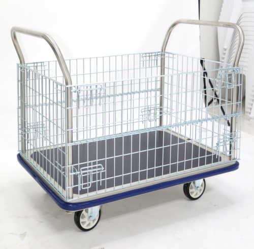 UDOBÄR Gitter-Vierwandwagen mit rutschfester Ladefläche, Traglast 500 kg