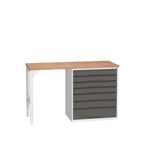 bott Werkbank verso, 7 Schubladen, RAL7035 Lichtgrau/RAL7016 Anthrazitgrau