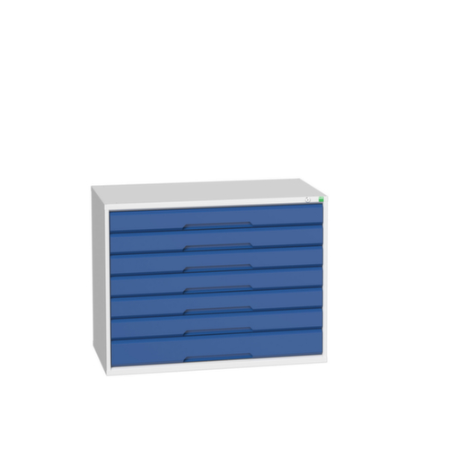 bott Schubladenschrank verso, 7 Schublade(n), RAL7035 Lichtgrau/RAL5010 Enzianblau
