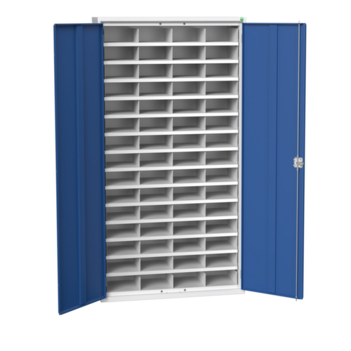 bott Sortierschrank verso, 60 Fächer, RAL7035 Lichtgrau/RAL5010 Enzianblau