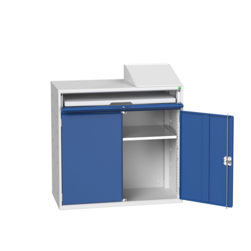 bott Computerschrank verso, RAL7035 Lichtgrau/RAL5010 Enzianblau