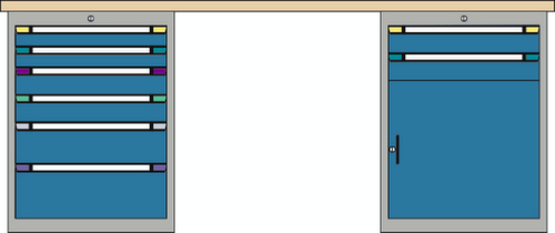 Thurmetall Werkbank, 8 Schubladen, 1 Schrank