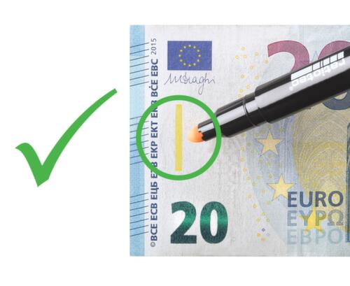 ratiotec Falschgeldstift RP 50, fĂŒr alle WĂ€hrungen, auĂer polymere Banknoten