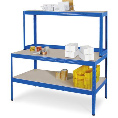 Leichter Montagetisch mit Regalaufsatz