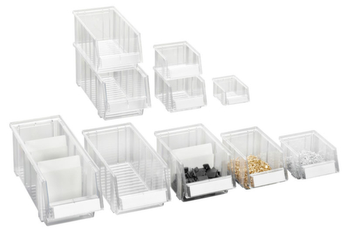 Treston Transparenter Sichtlagerkästen mit großer Eingrifföffnung, transparent, Tiefe 500 mm