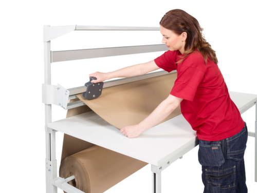 Treston Komplett-Packtisch mit Lochplatte und Abrollvorrichtung, Breite x Tiefe 1800 x 900 mm