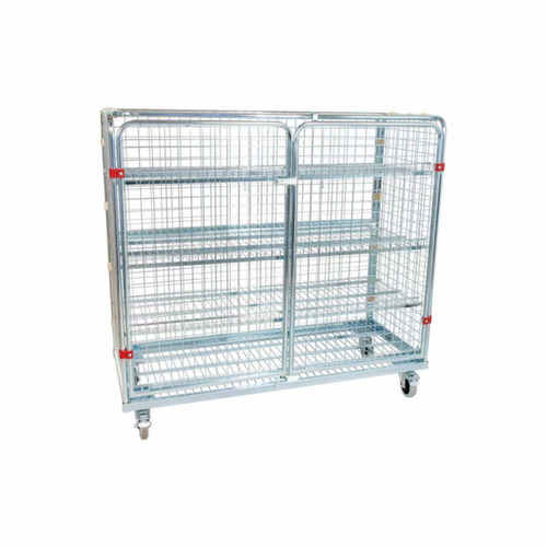 Rollbehälter mit Drahtgitterwänden, Traglast 500 kg, Länge x Breite 620 x 1500 mm