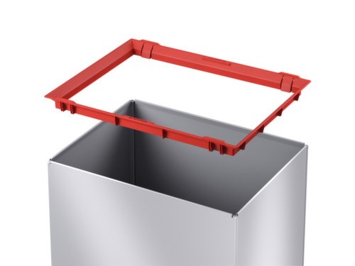 Hailo AbfallbehĂ€lter Big-Box Swing XL mit selbstschlieĂendem Schwingdeckel, 52 l, silber