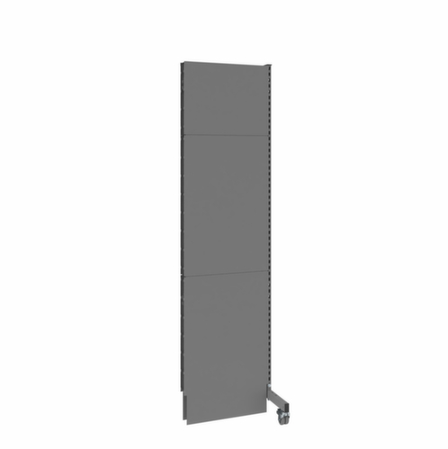 Akustik-Stellwand Mobil Anbauelement, Höhe x Breite 2500 x 625 mm, Wand RAL7037 Staubgrau