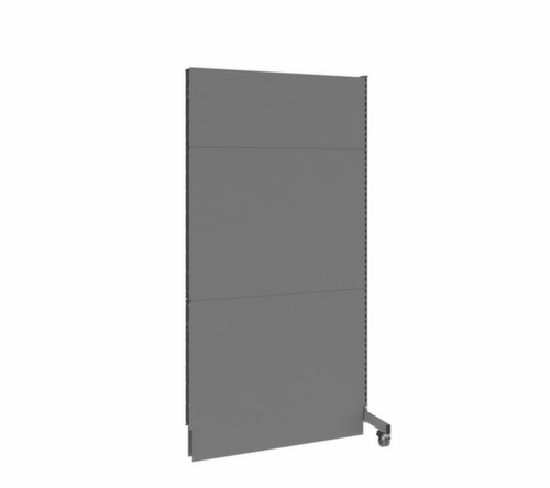 Akustik-Stellwand Mobil Anbauelement, Höhe x Breite 2500 x 1250 mm, Wand RAL7037 Staubgrau