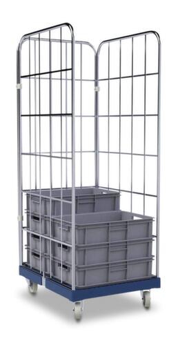 Rollbehälter rolltainer® mit Kunststoff-Plattform LxB 815x682 mm, Traglast 500 kg, Länge x Breite 815 x 682 mm