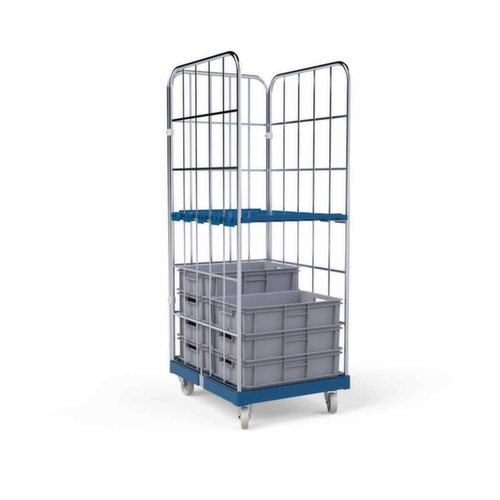 Rollbehälter rolltainer® mit Kunststoff-Plattform LxB 815x682 mm, Traglast 500 kg, Länge x Breite 815 x 682 mm