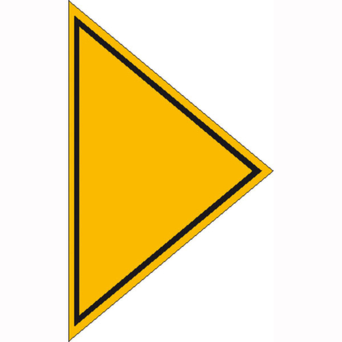 Hinweisschild SafetyMarking® Gashaupthahn, "Richtungspfeil für 11.2831 (Gashaupthahn)"