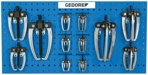 GEDORE 1.18/1.19 Abzieher-Satz auf Lochwand 12-teilig