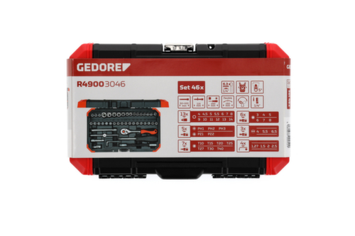 GEDORE R49003046 SteckschlĂŒssel-Satz 1/4" 4-14mm 46-teilig