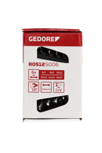 GEDORE R05125006 DoppelmaulschlĂŒssel Satz kurz SW6-17 mm 6-teilig