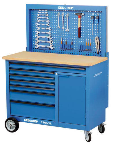GEDORE 1504 XL Rollwerkbank 1,25 m breit mit 7 Schubladen