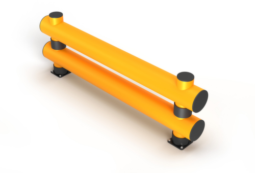 a.m.p.e.r.e. Rammschutz-Barriere Rack Mammut®, Doppelplanke, Länge 10000 mm