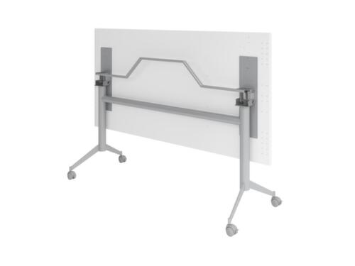 Fahrbarer Klapptisch, Höhe x Breite x Tiefe 750 x 1600 x 800 mm, Platte Nussbaum