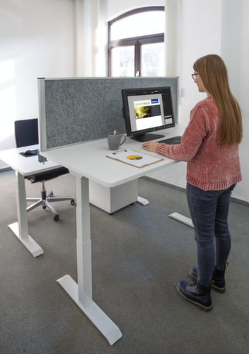 MAUL Tischtrennwand MAULconnecto, Höhe x Breite 515 x 1600 mm, Wand dunkelgrau